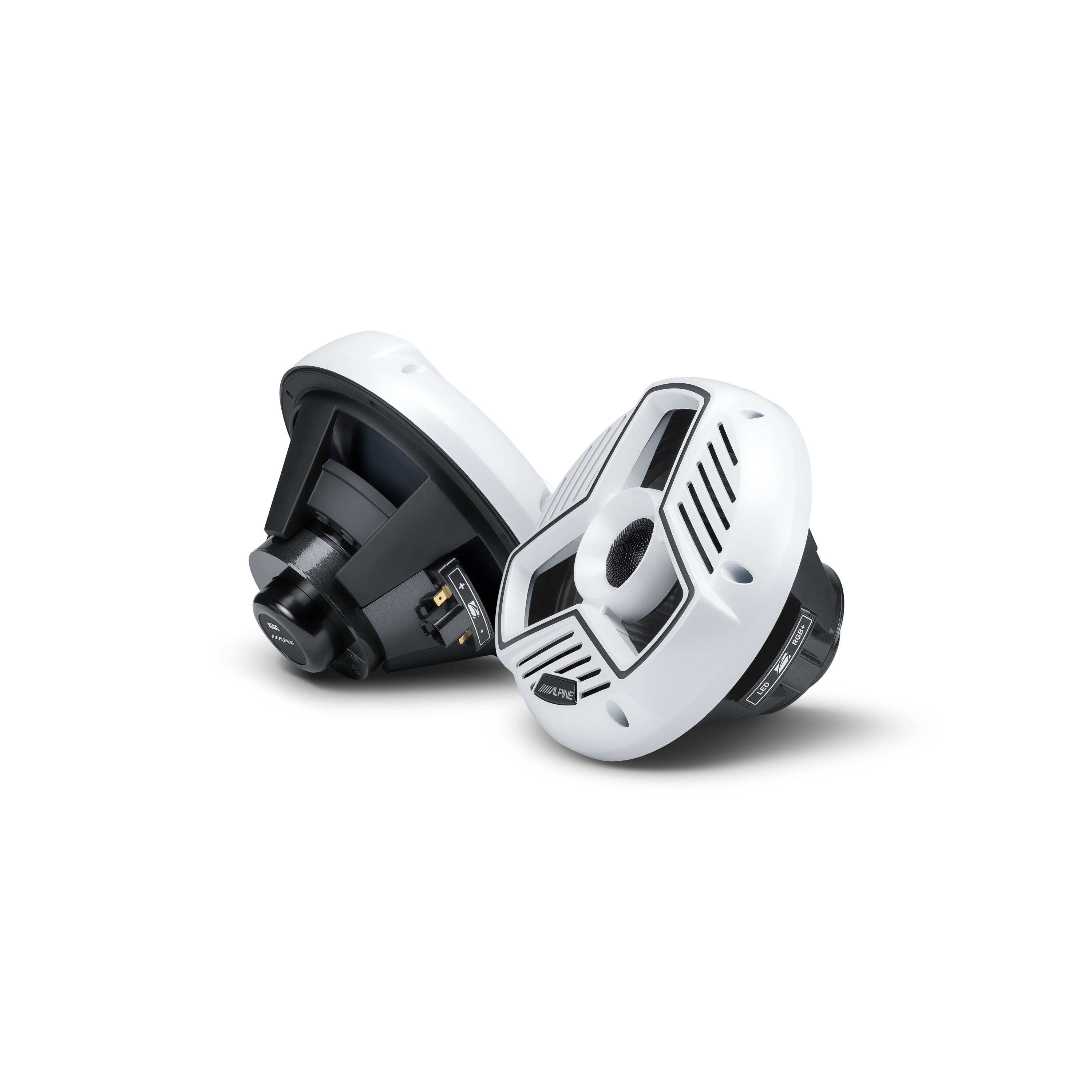 Alpine Marine 8.8" Marine Coaxial Speakers with Integrated RGB Lighting and IP66 Waterproof Design