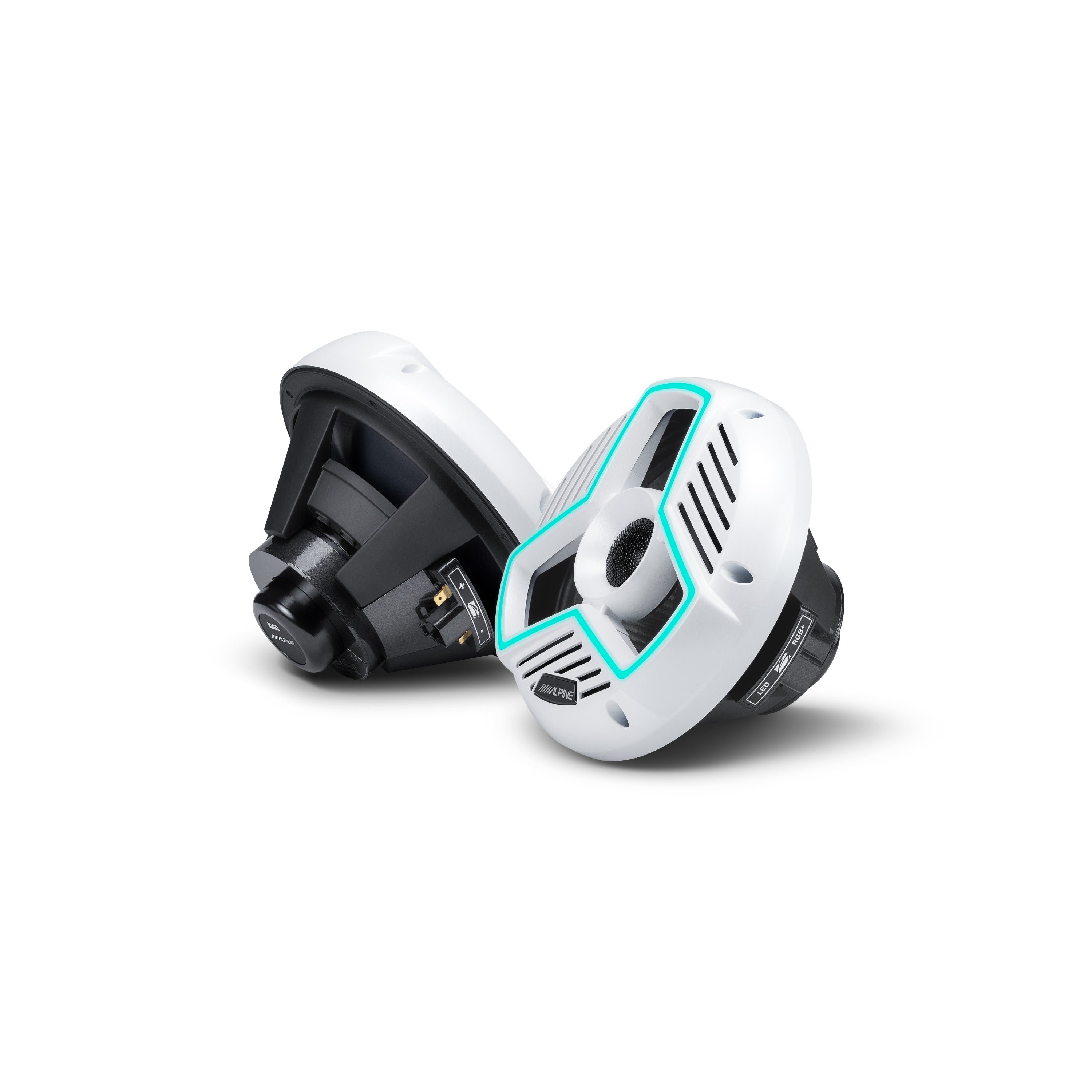 Alpine Marine 8.8" Marine Coaxial Speakers with Integrated RGB Lighting and IP66 Waterproof Design