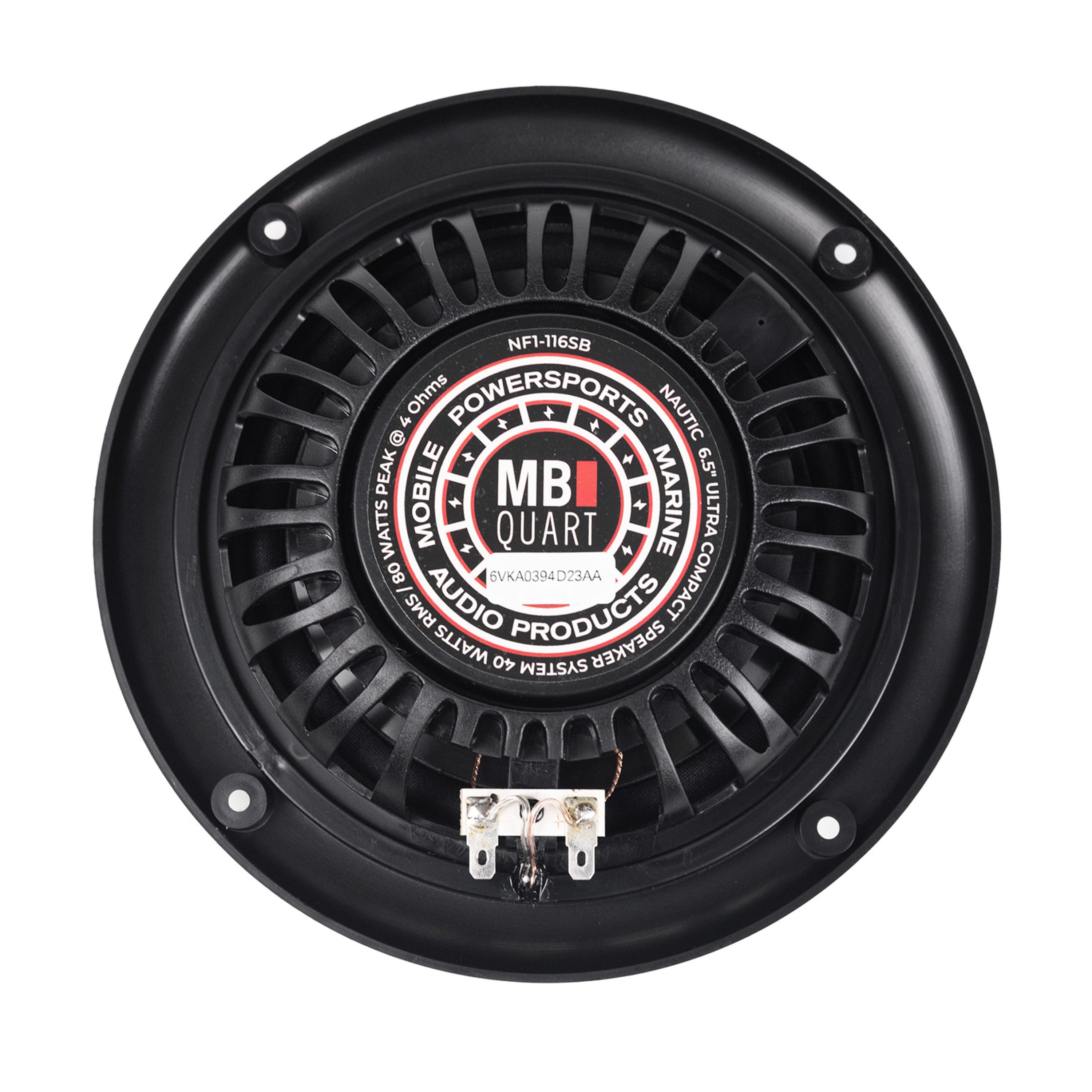 MB Quart NF1-116SB Black 6.5" 2-Way Coaxial Nautic Slim Fit Formula Speaker System with Integrated Tweeter