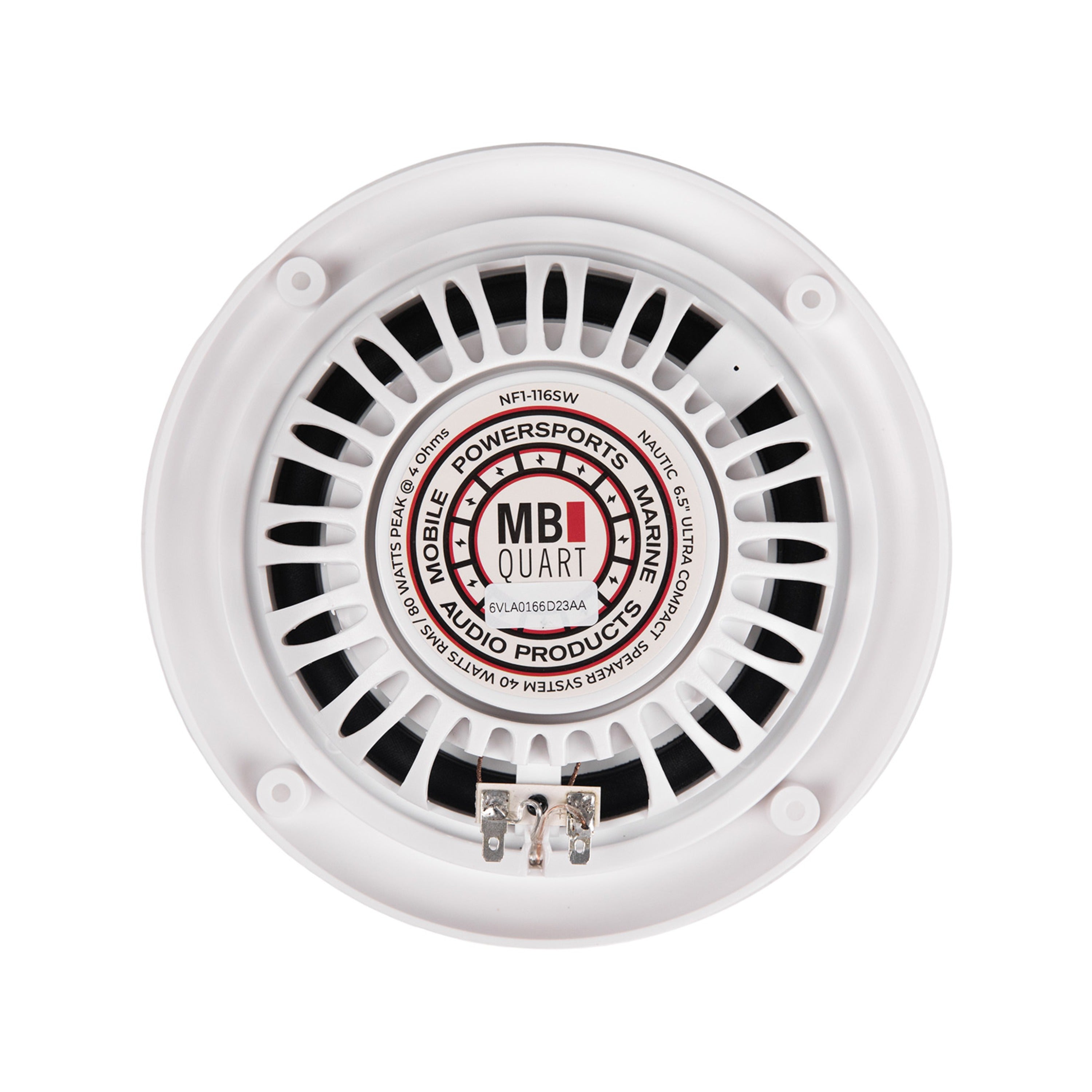 MB Quart NF1-116SW White 6.5" 2-Way Coaxial Nautic Formula Slim Fit Speaker System with Integrated Tweeter