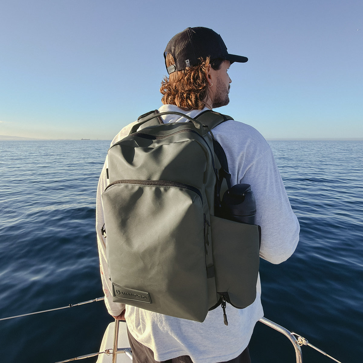 PRVKE POCKET 31L in Wasatch Green, On Model