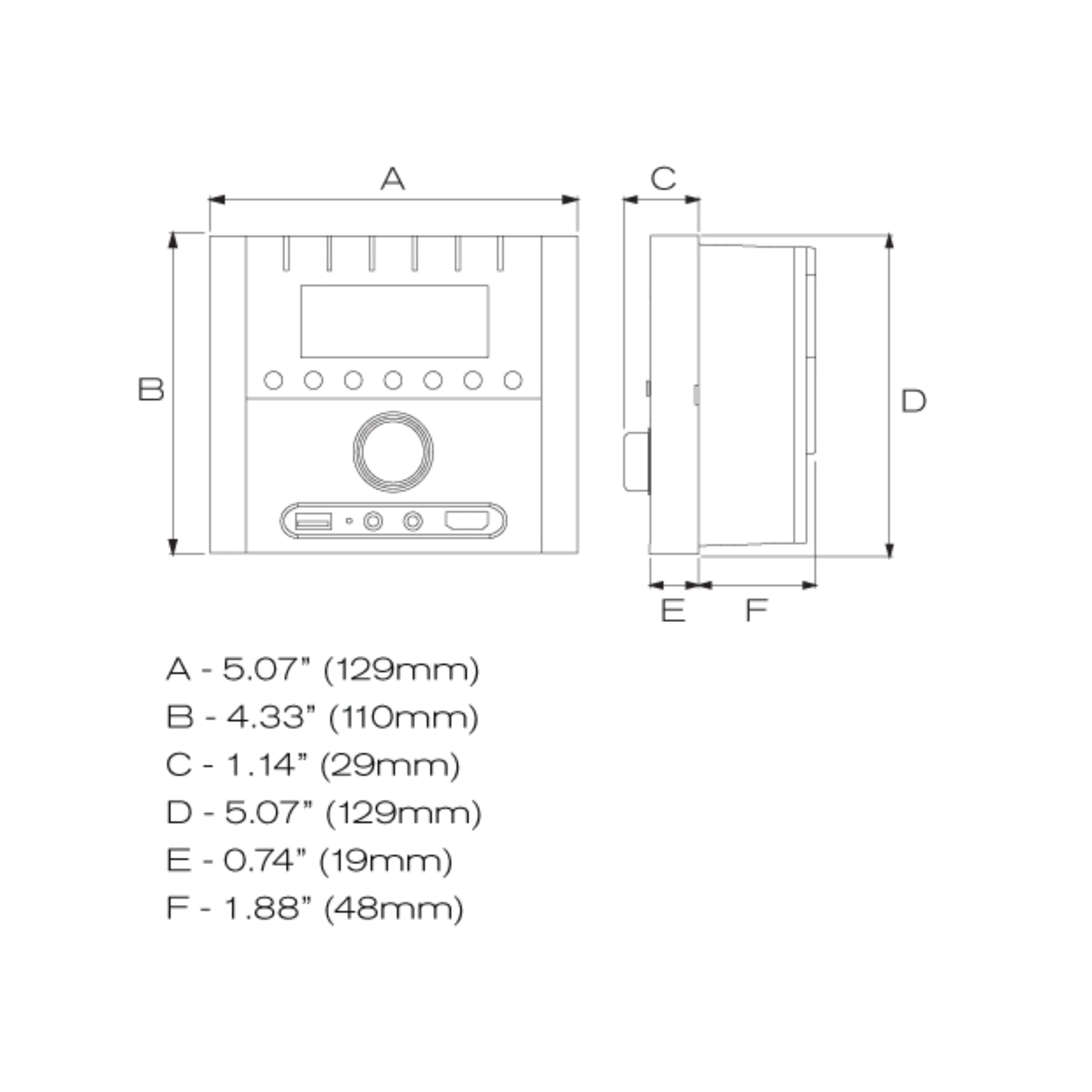 MB Quart RVM2.0 Digital Multimedia, Multi-Zone, 160 Watt RV Mechless Source Unit with AM/FM & Bluetooth.