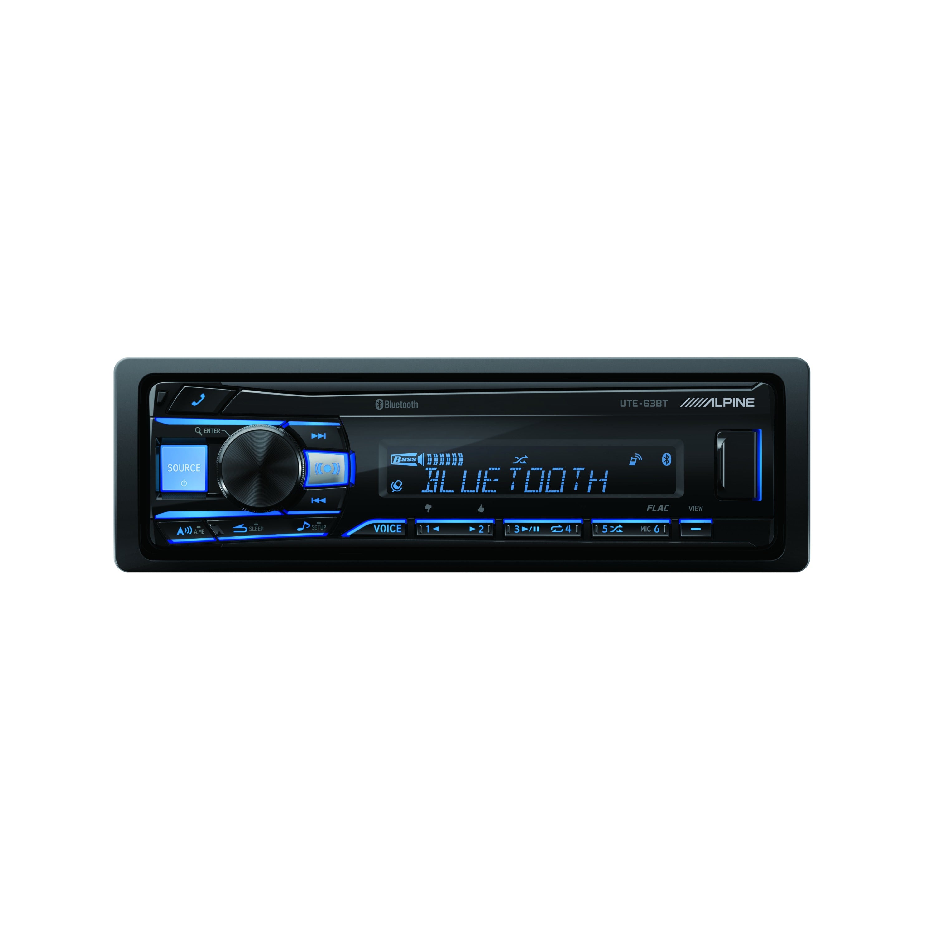Alpine UTE-63BT Single DIN Bluetooth Radio
