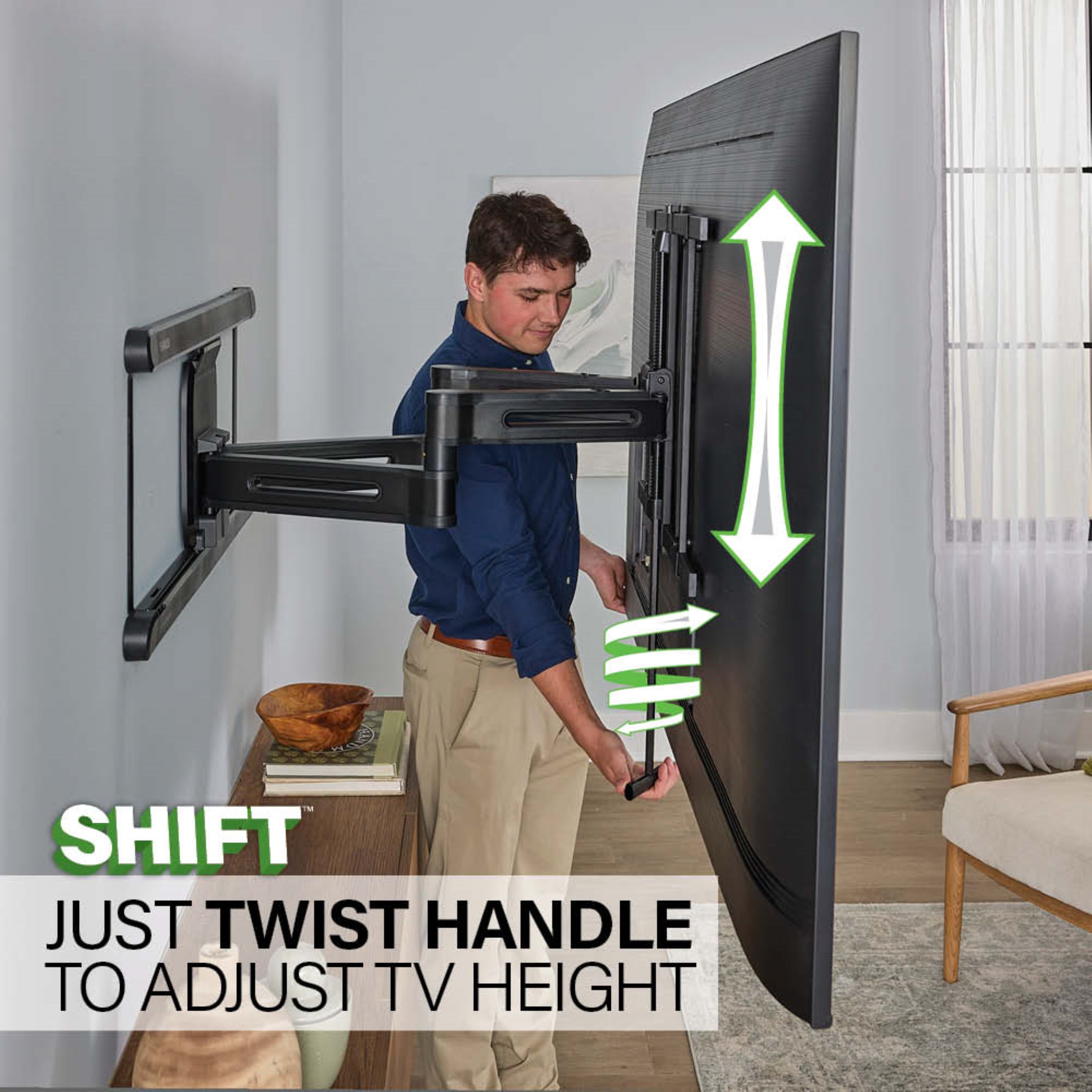 Sanus Advanced Full Motion 4D Shift TV Wall Mount for TVs 42