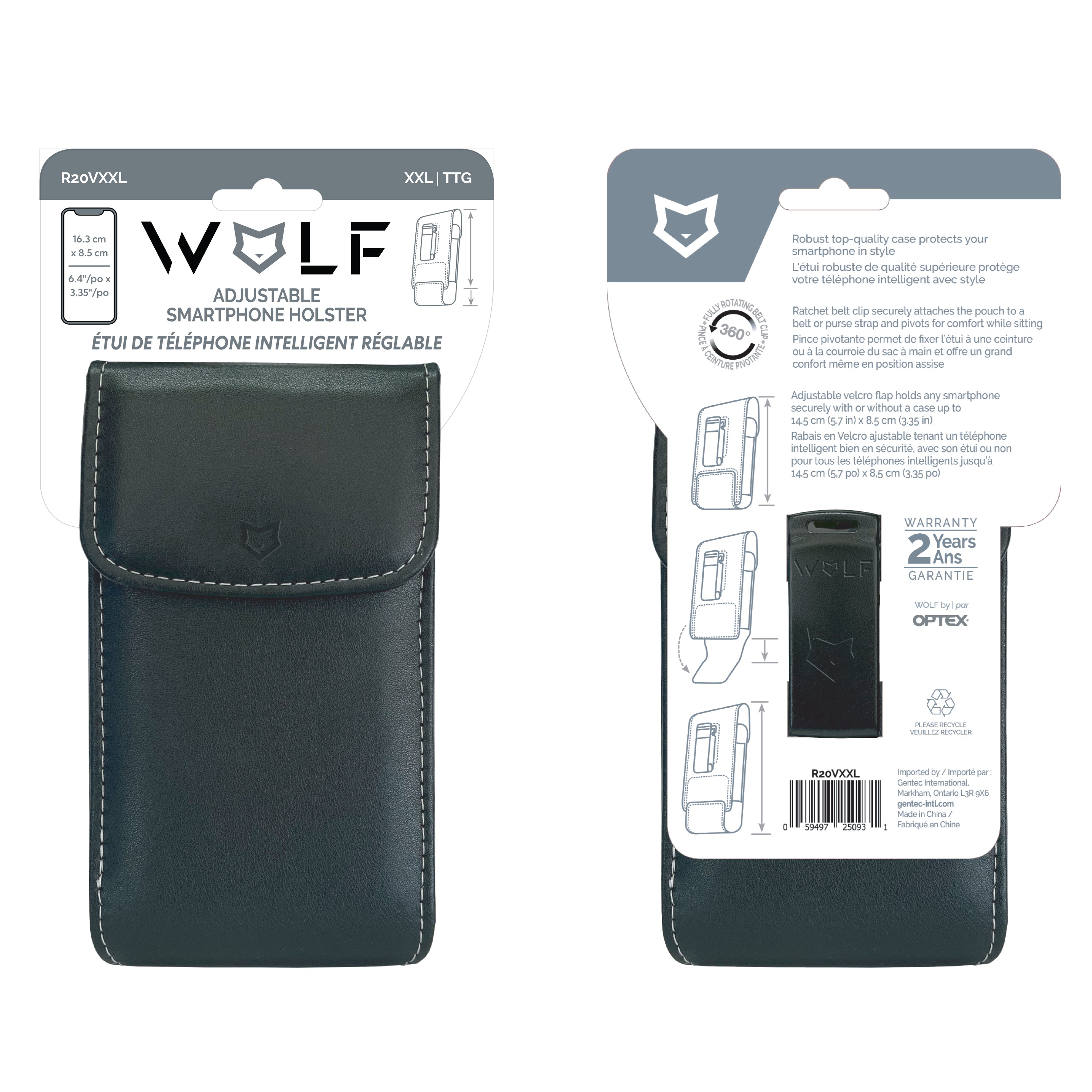 Wolf Adjustable Vertical Smartphone Holster XXL