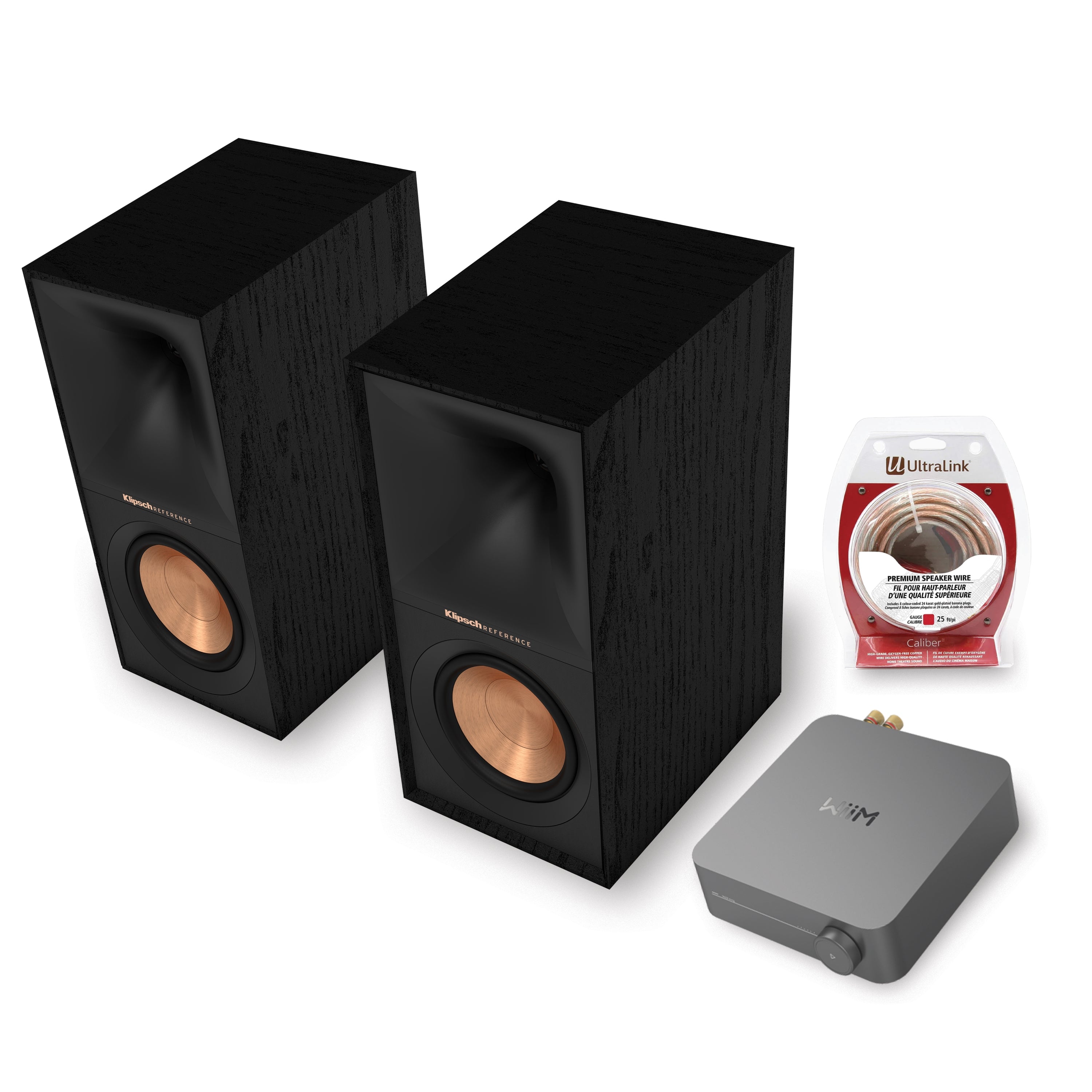 Klipsch Ultimate Streaming Starter Kit - R-60M Speakers, WiiM Amp & Ultralink Wire
