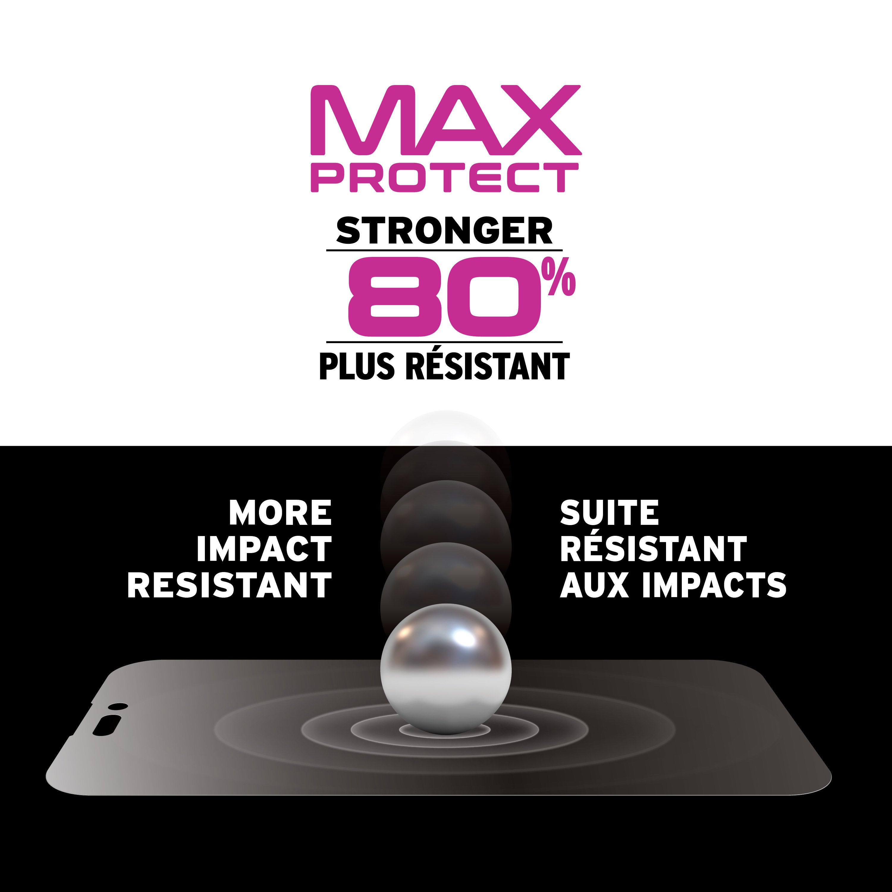 Protection d'écran en verre iShieldz MAX PROTECT pour Apple iPhone
